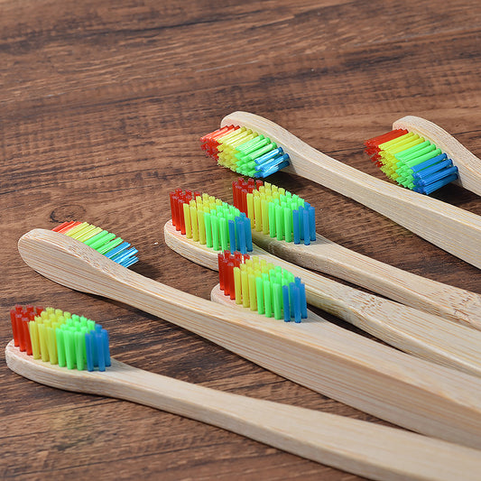New Design Mixed Color Bamboo Toothbrush Eco Friendly Woode