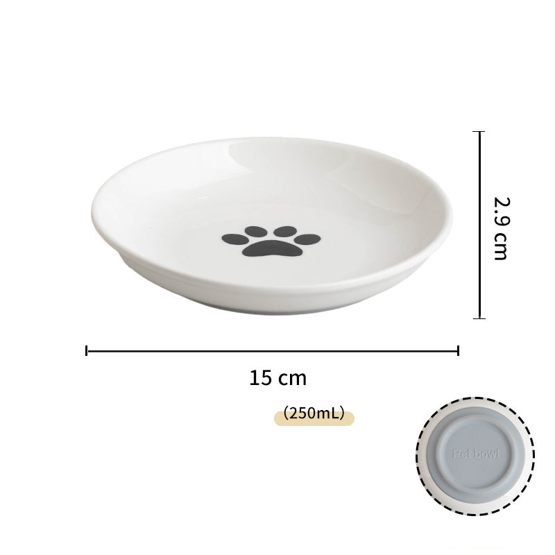 Ceramic Cat Food Bowls Whisker Friendly Cat Bowls With Nonslip Silicone Bottom Cat Food Dishes For Food And Water Cat Food Dishes Wide Shallow Small Cat Plates For Cats Kitten Small Dogs