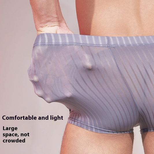 Men's New Striped Underwear Thin Transparent Skin-friendly